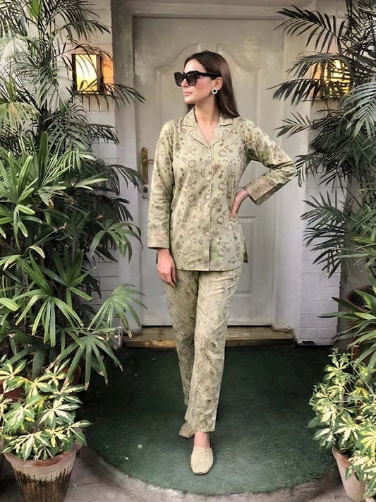 Sage Green Floral Co-Ord Set