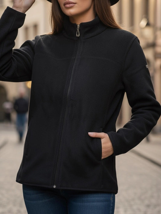 Classic Black Full-Zip Fleece Jacket