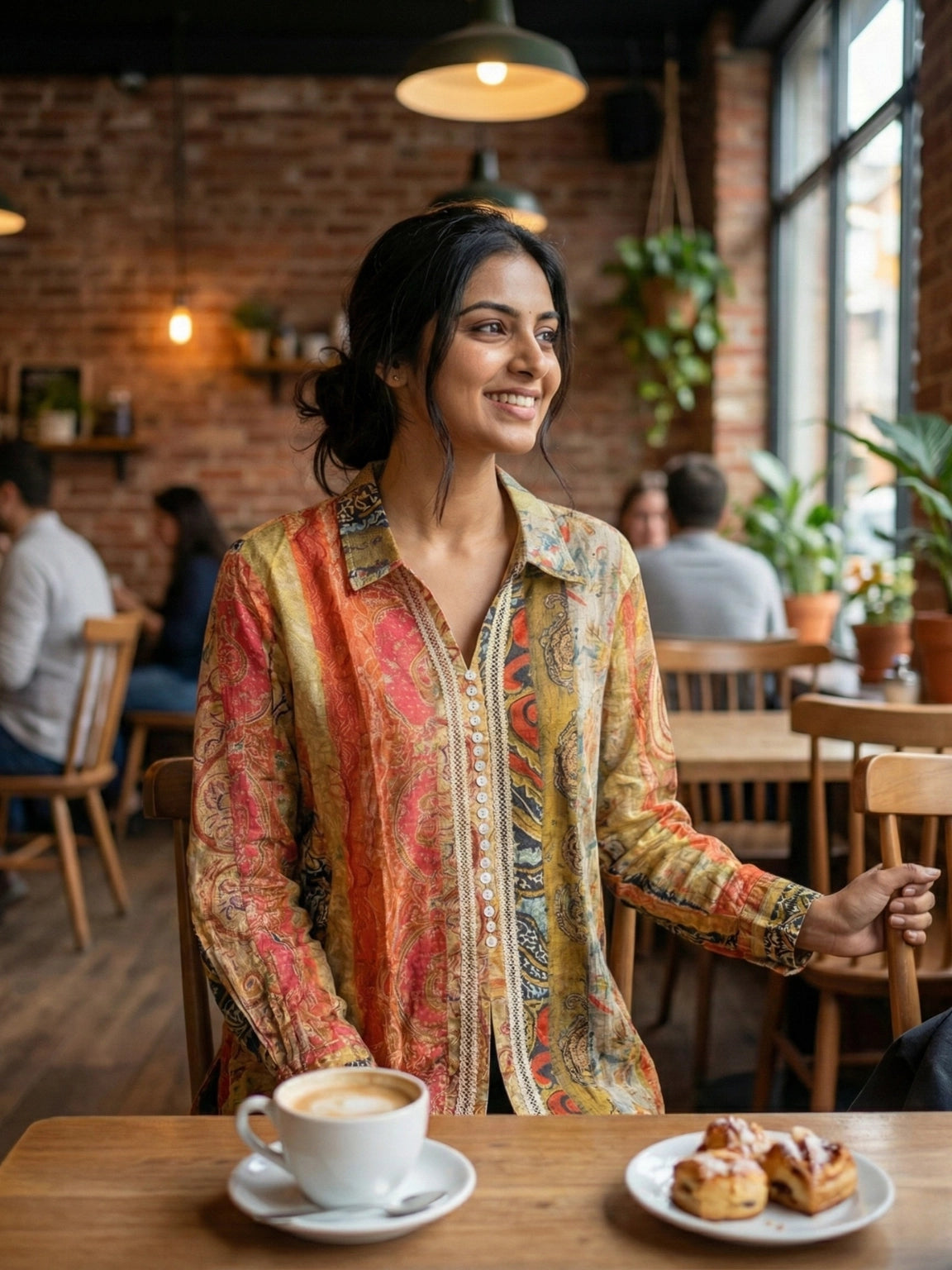 Multicolor Paisley Print Ethnic Fusion Shirt
