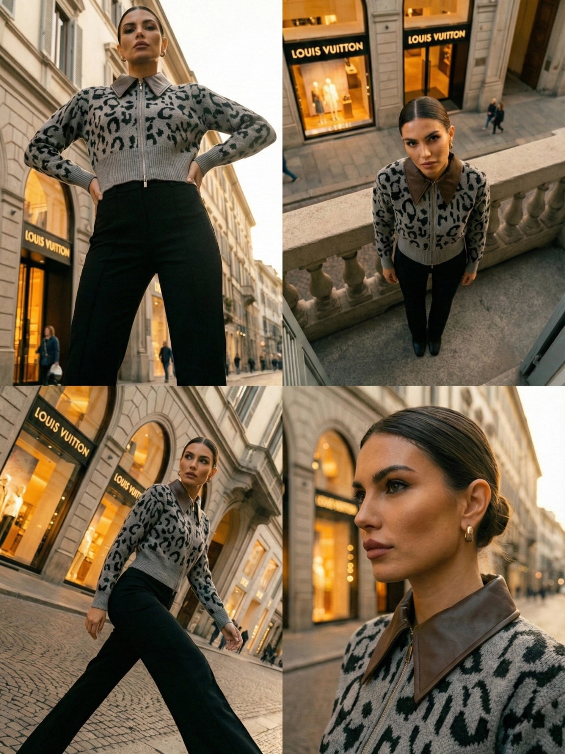 Grey, Black & Brown Animal Print Co-ord Set