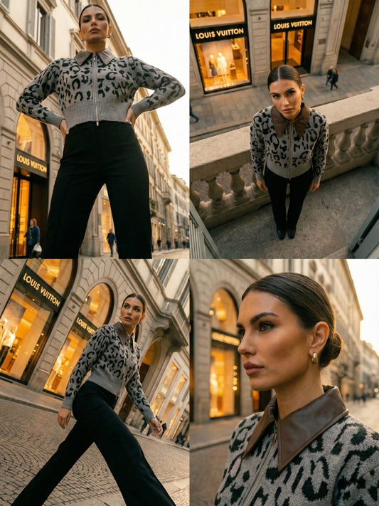 Grey, Black & Brown Animal Print Co-ord Set