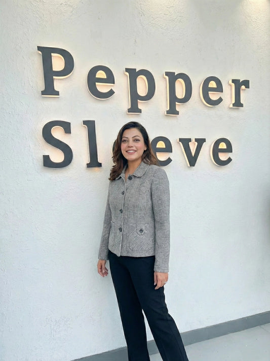 Classic Grey Plaid Button-Down Jacket