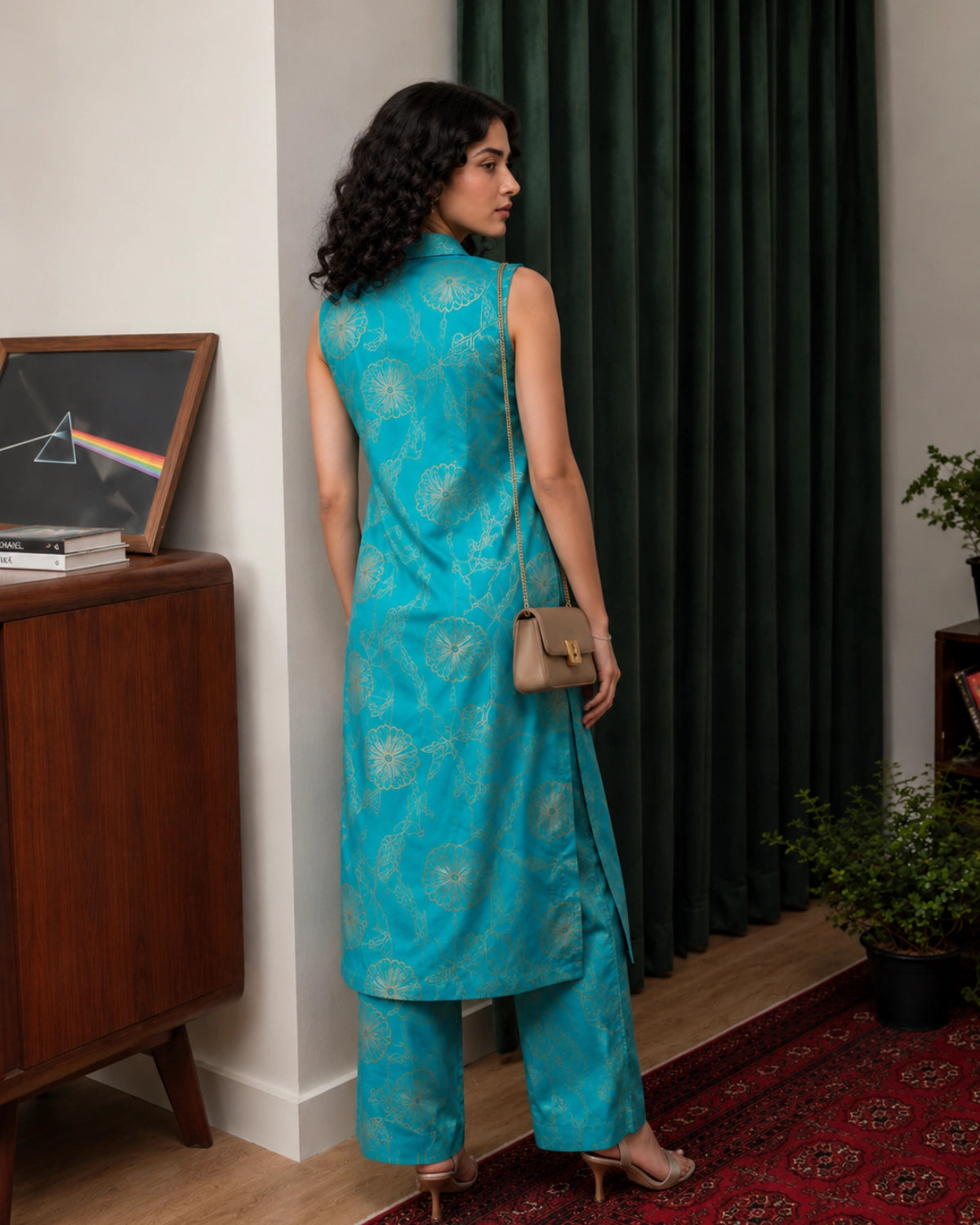 Sleeveless Floral Print Rayon Co-Ord Set for Daily Wear
