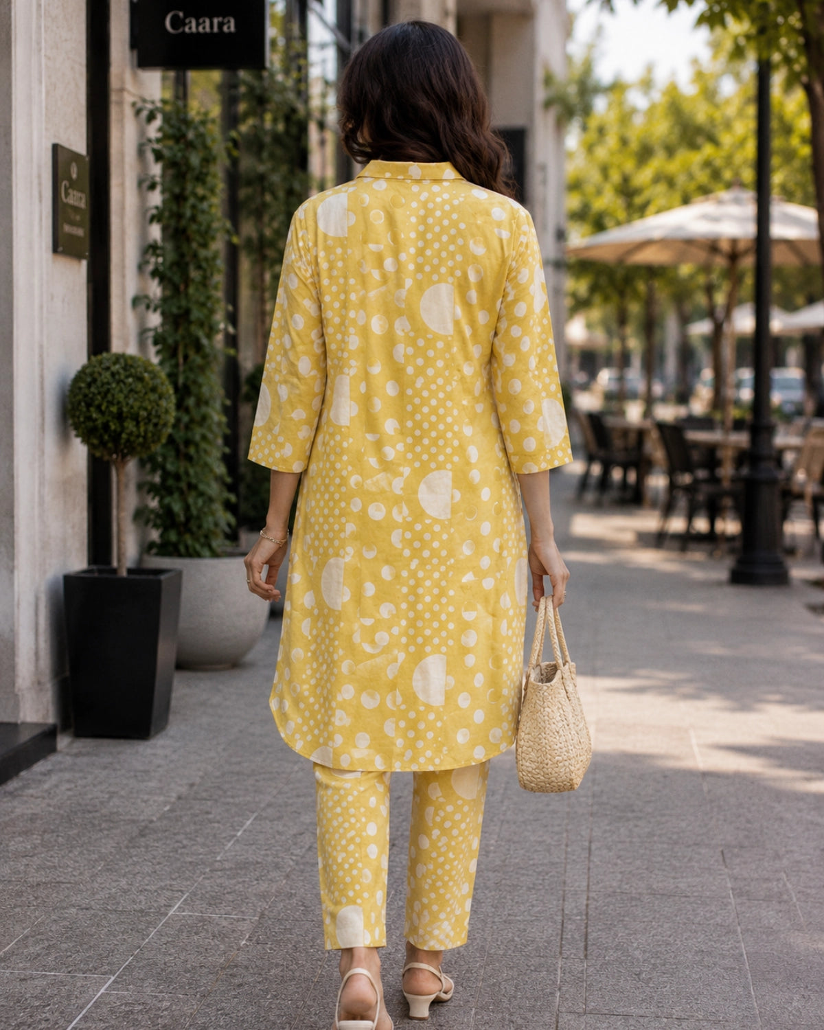 Polka Dot Cotton Co-ord Set with Collar Neck for Daily Wear