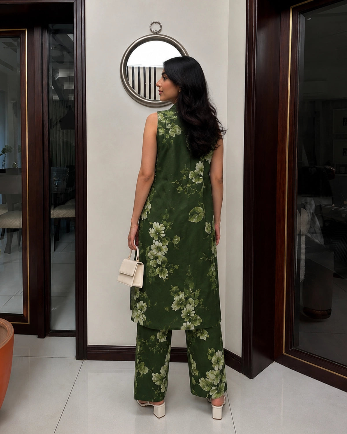 Sleeveless Floral Print Rayon Co-Ord Set for Daily Wear