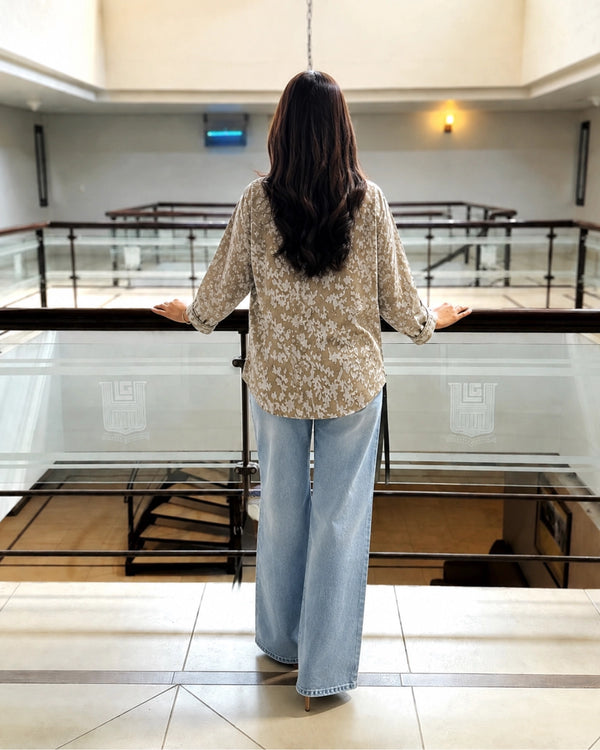 Beige Floral Imported Shirt for Vacation and Office Wear — image 4