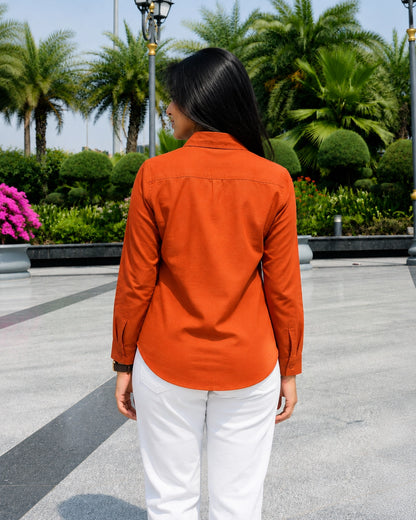 Solid Full Sleeve Collared Cotton Shirt