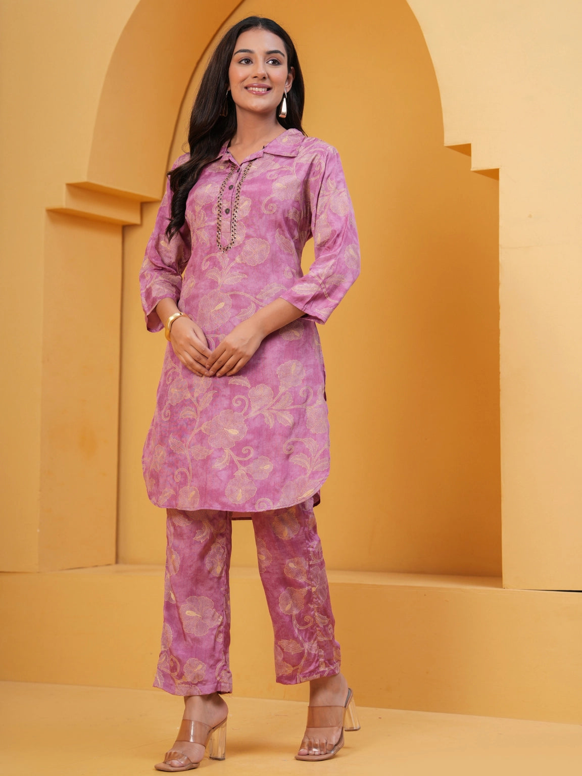 Pink Floral Printed Co-ord Set