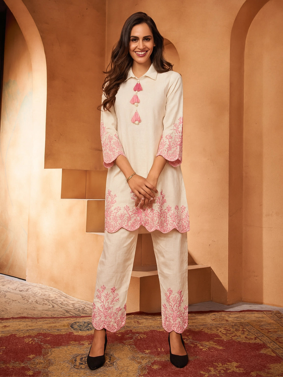 Cream Cotton Co-ord Set