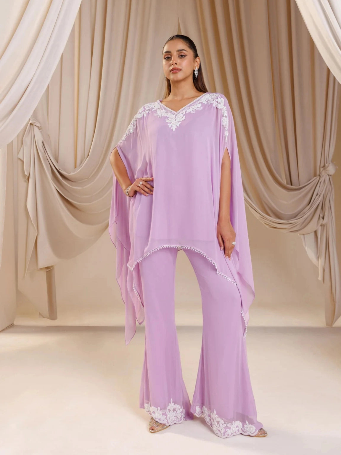 Lavender Embroidered Co-ord Set