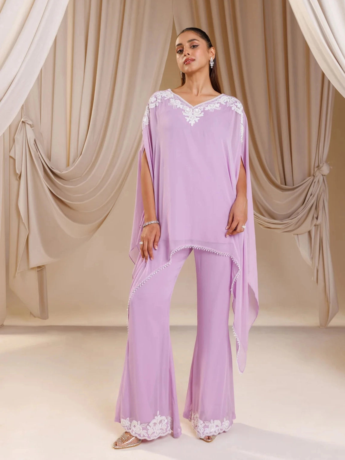 Lavender Embroidered Co-ord Set