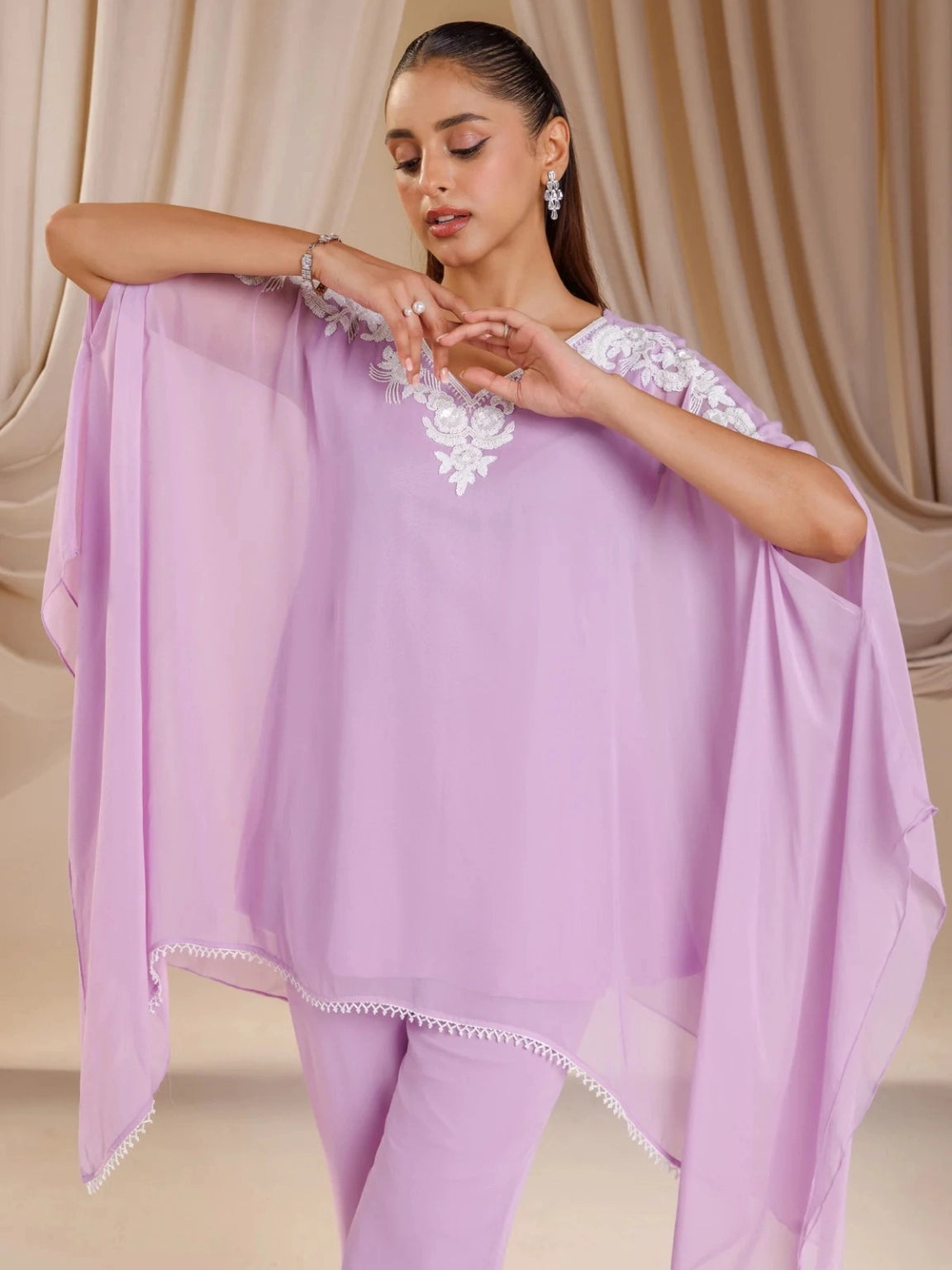 Lavender Embroidered Co-ord Set