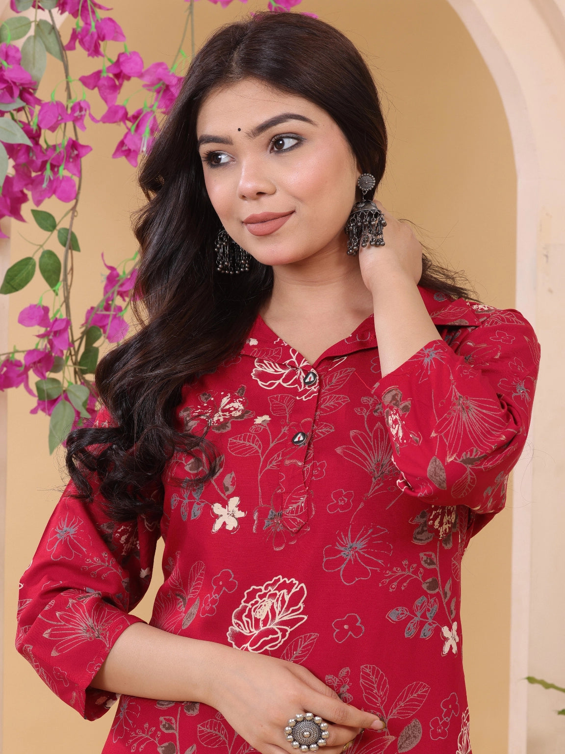 Cherry Red Floral Co-ord Set