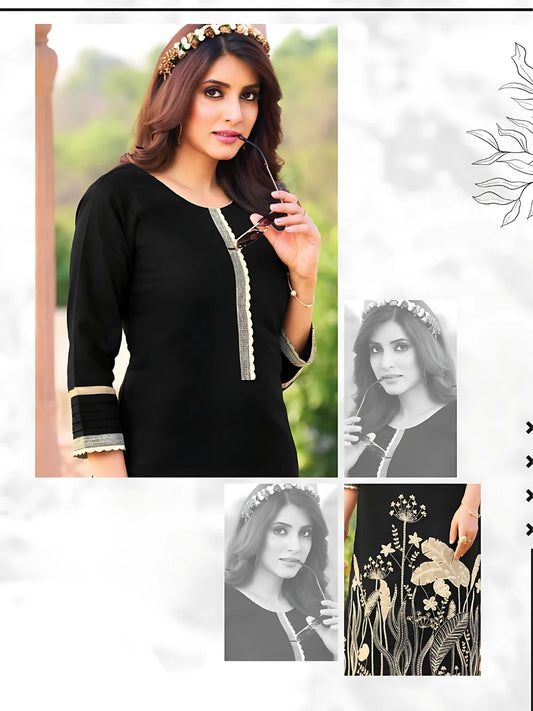 Noir Bloom Elegance Kurti
