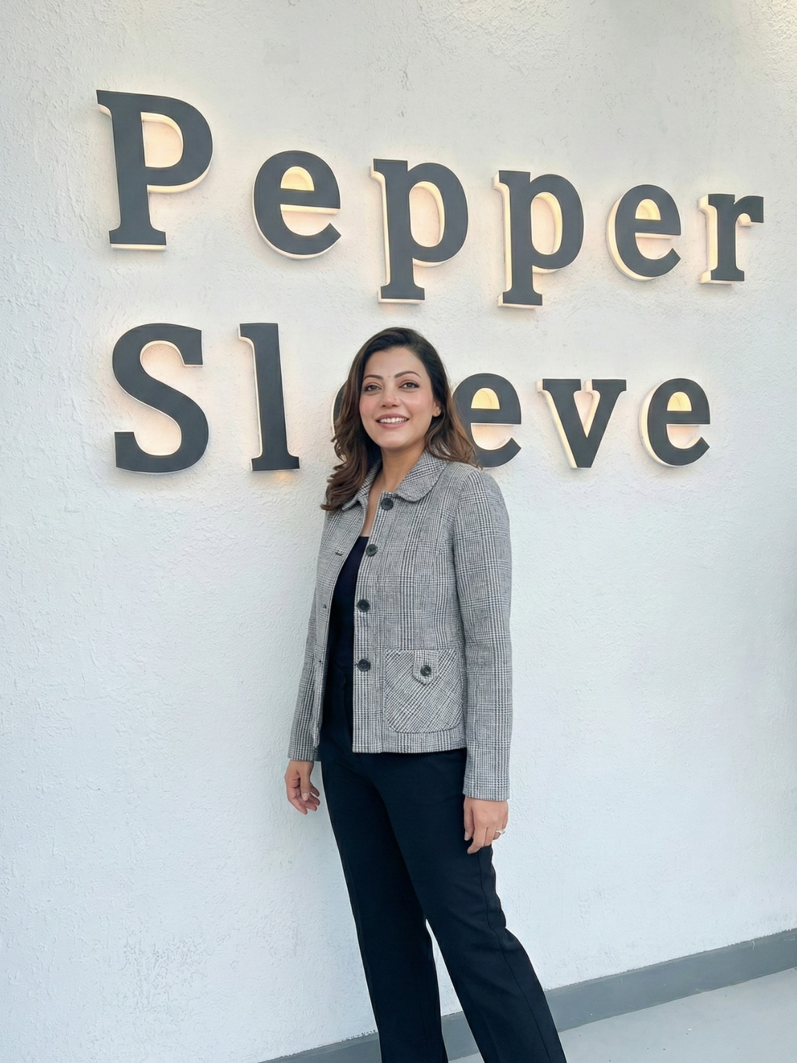 Classic Grey Plaid Button-Down Jacket