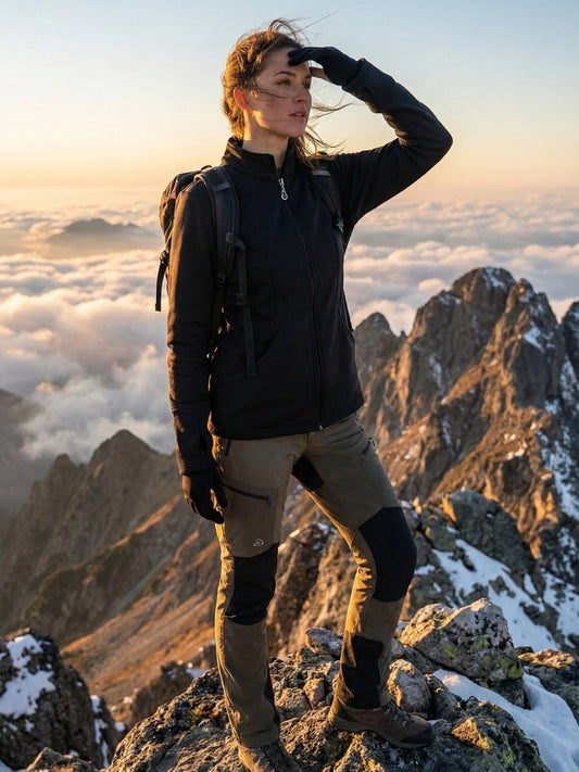 Jet Black Alpine Zip-Up Trekking Jacket