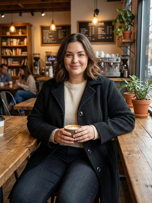 Black Textured Long Coat
