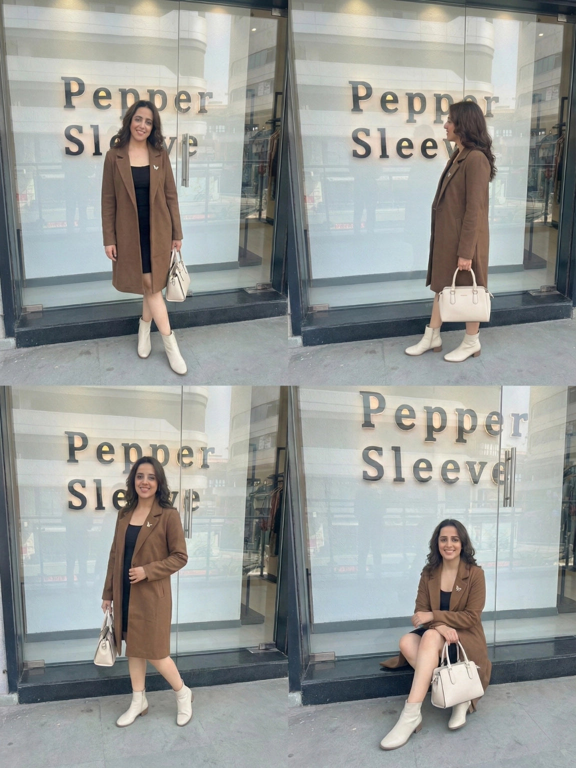 Classic Camel Brown Lapel Neck Long Coat