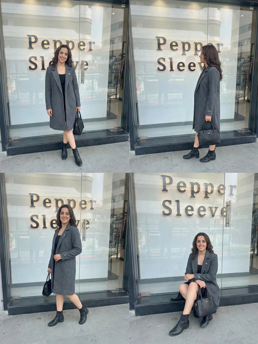 Classic Charcoal Grey Long Coat