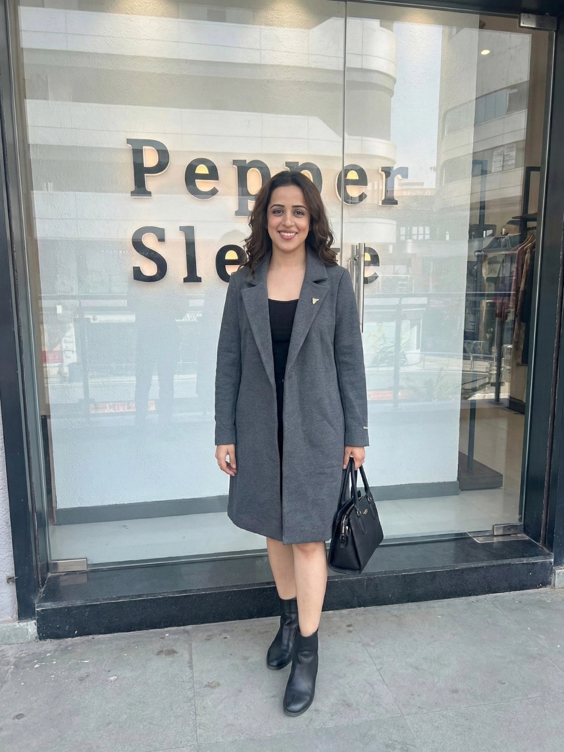 Classic Charcoal Grey Long Coat