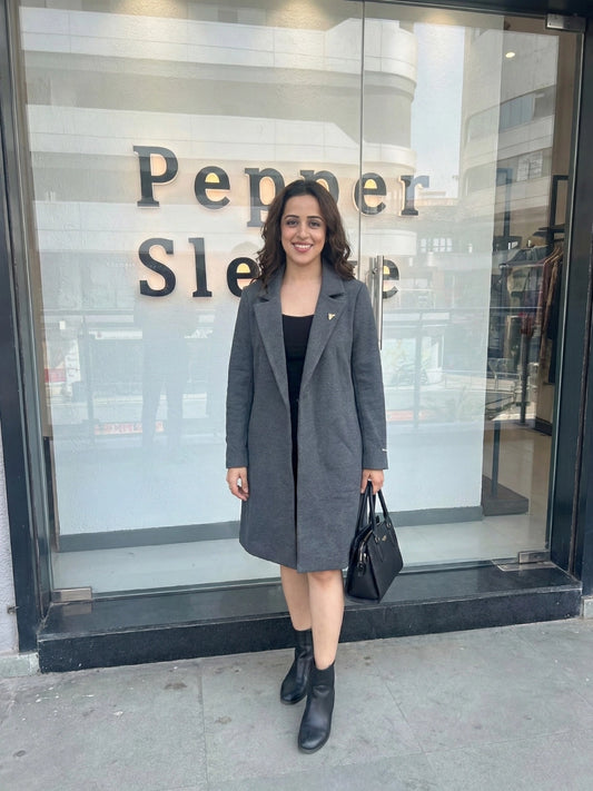 Classic Charcoal Grey Long Coat