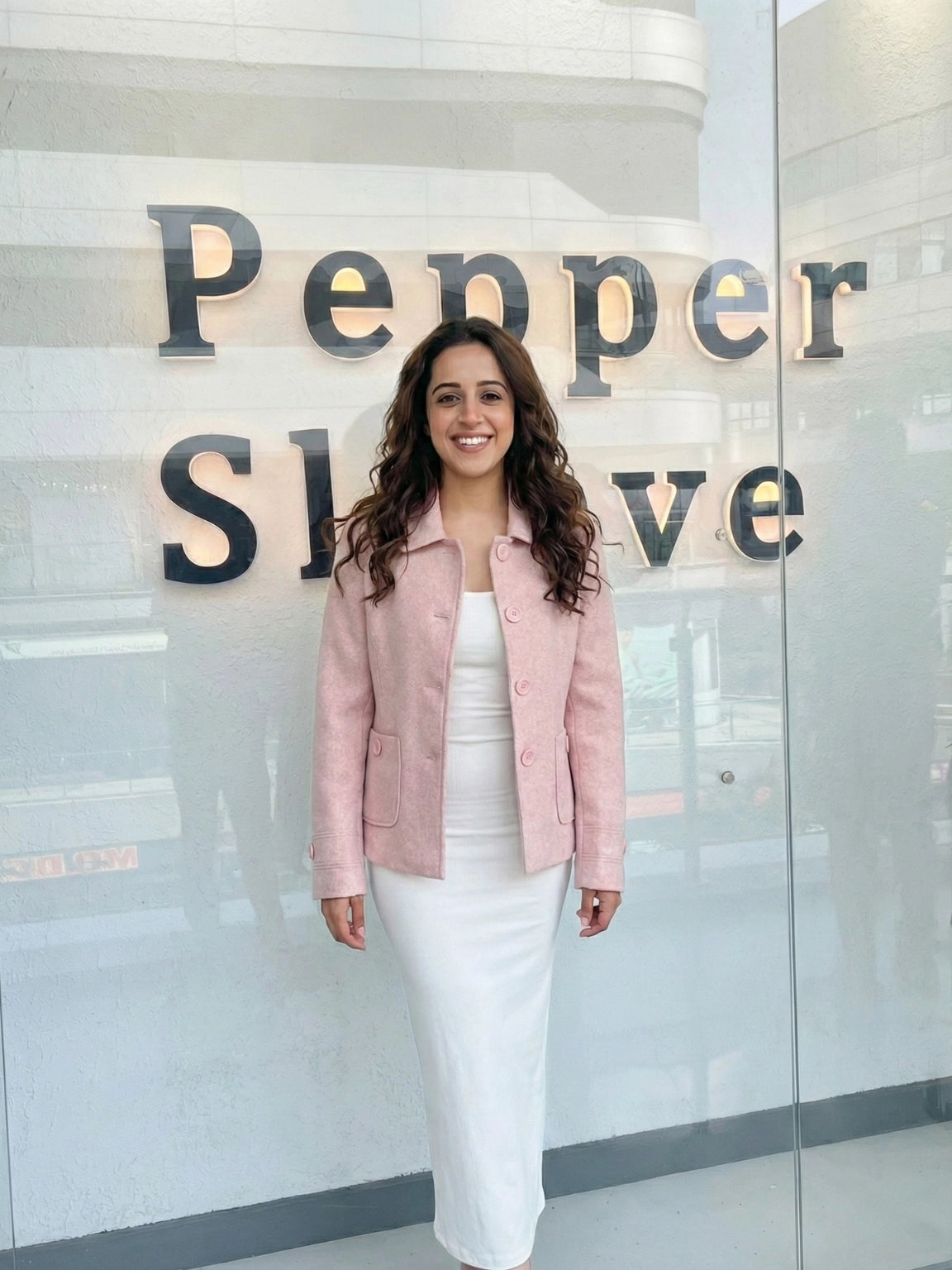 Blush Pink Button-Down Collared Jacket