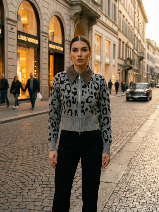 Grey, Black & Brown Animal Print Co-ord Set